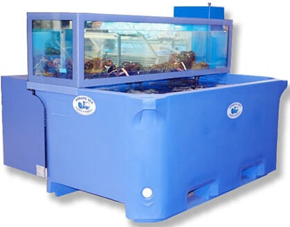 Sistema de armazenamento misto para crustáceos e peixes vivos